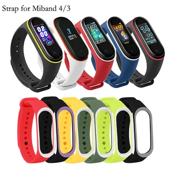 

For Miband 4 3 Strap Silicone Wrist Strap For Xiaomi Mi Band 4 3 Accessories Bracelet Miband 4 3 Replacement Double Color Strap