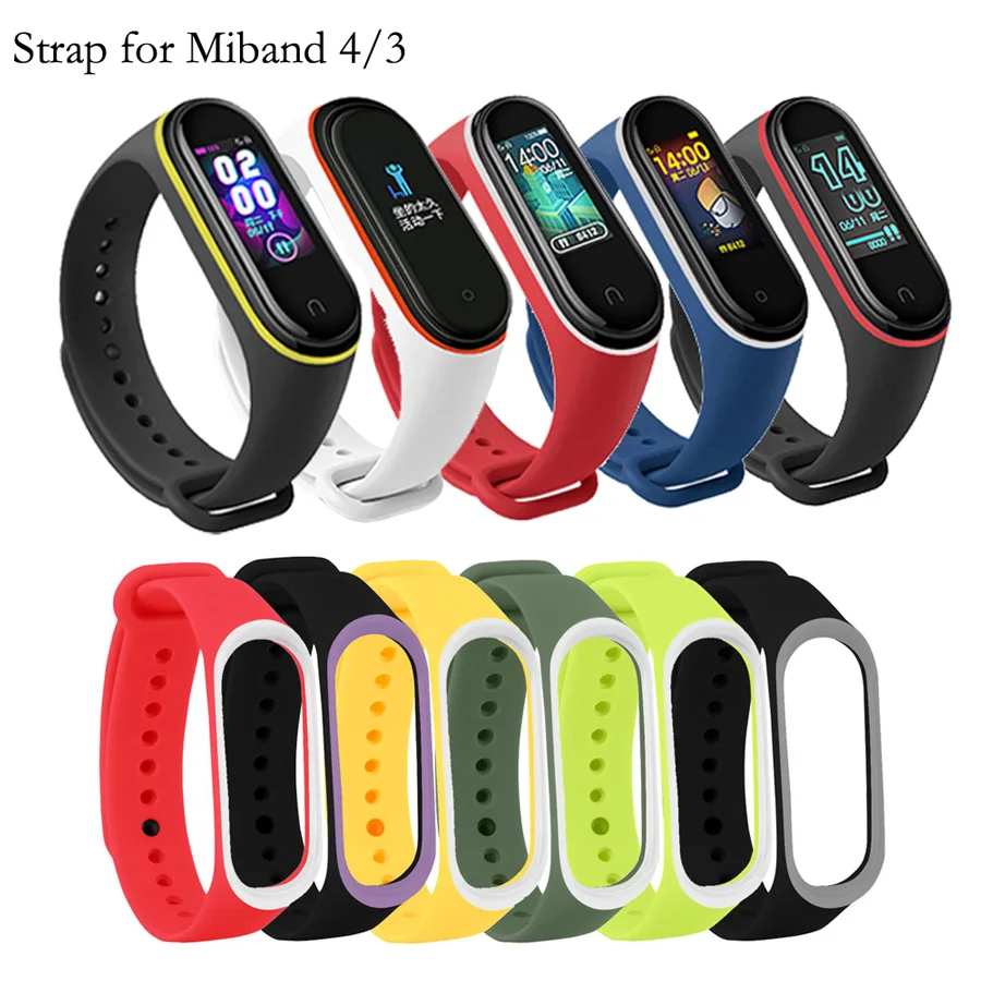 Силиконовый ремешок на запястье Miband 4 3 для Xiaomi Mi Band Аксессуары браслета сменный