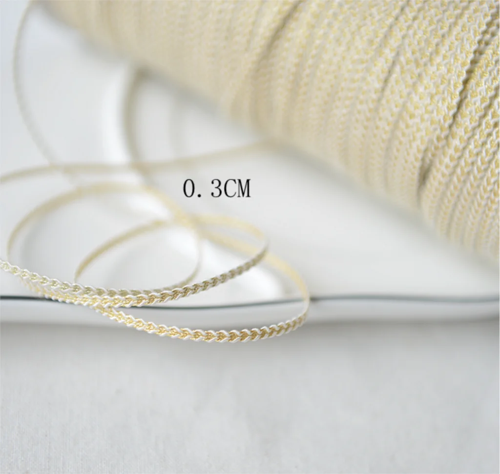 hot sale Keel silk ribbon lace doll dress lace accessories garment material 3 mm G920 - Цвет: Белый