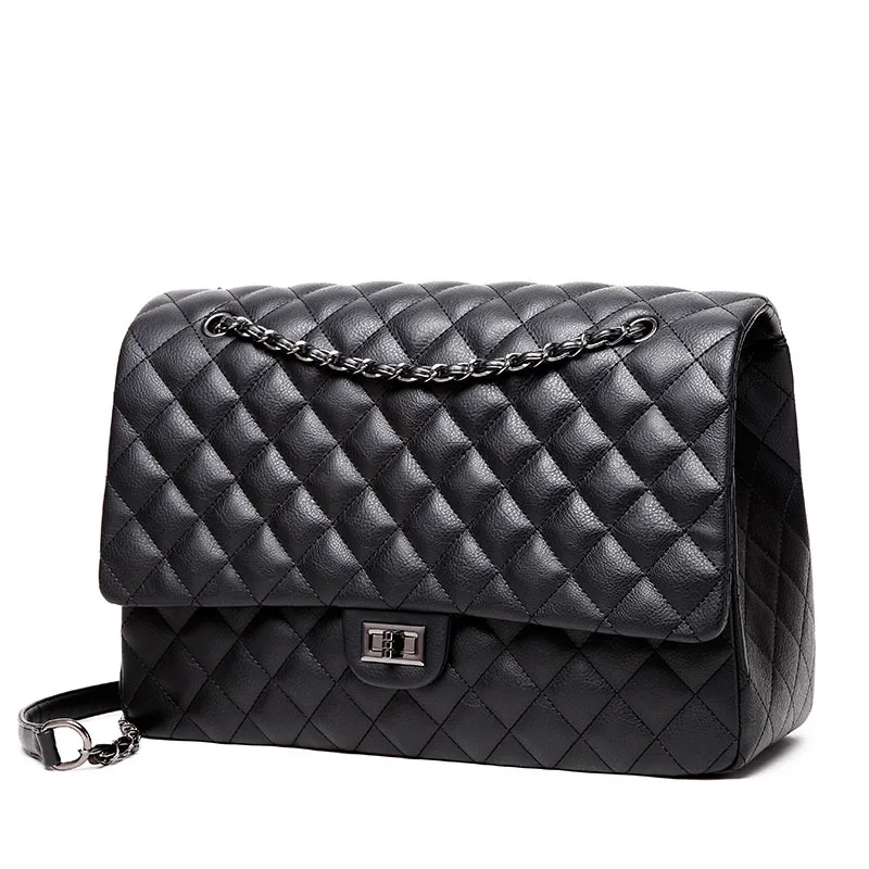 Bolsa de Ombro Corrente de Escritório Bolsa de Viagem Bolsas de Luxo para Meninas Winmax Grande Capacidade Couro Acolchoado Bolsa Feminina pu