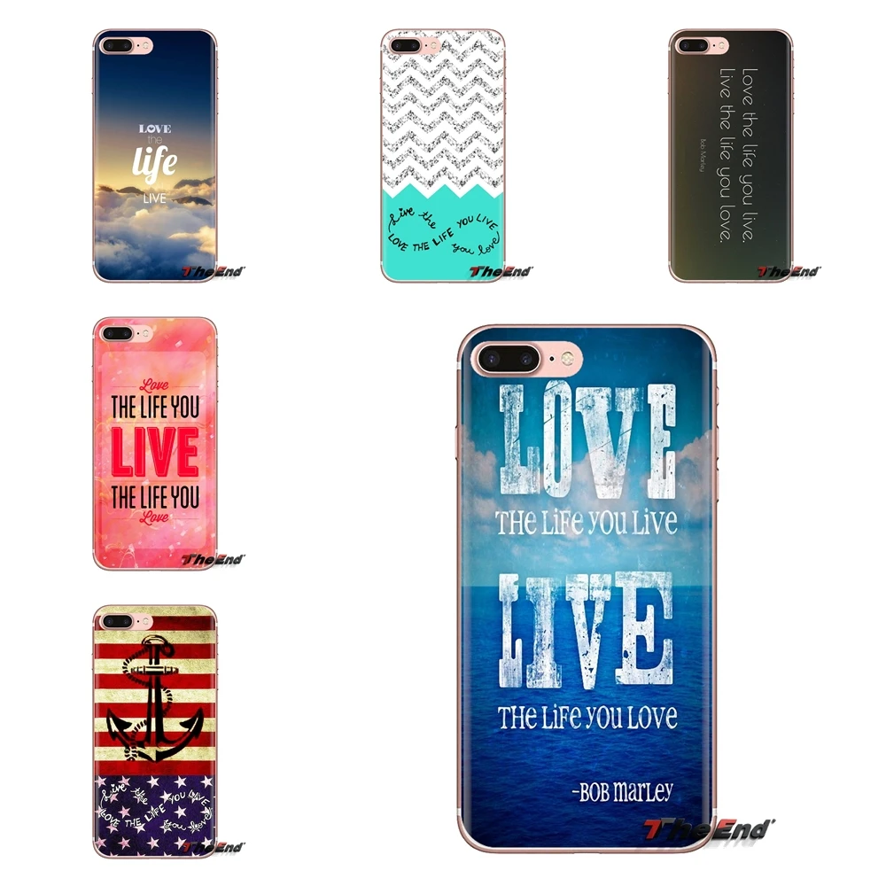 For iPod Touch Apple iPhone 4 4S 5 5S SE 5C 6 6S 7 8 X XR XS Plus MAX Silicone Cases Cover Ocean Live the Life You Inspirational |