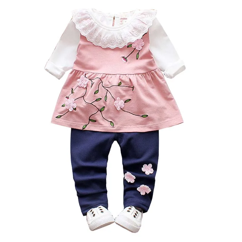 

BibiCola Girls Clothing Sets 3pcs Sets Children Girls Princess Clothes Costume Spring Autumn Girls Clothes Suit for Baby Clothes