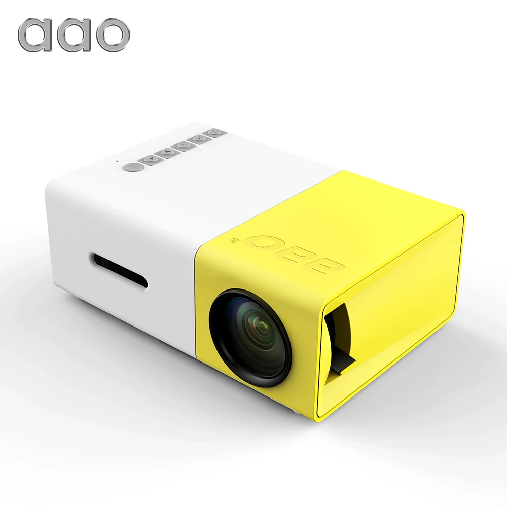 AAO YG300 Mini Portable LED Projector For Home Theater Game YG-300 YG310 Beamer Player Support 1080P SD HDMI USB Children Gift