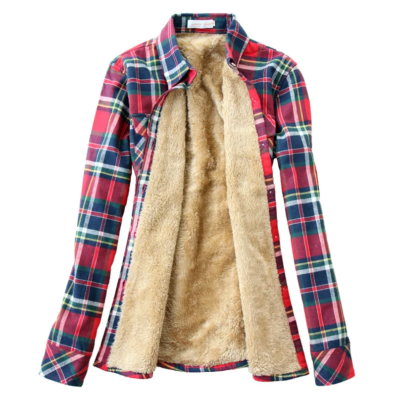 Бренд FIONTO, новинка, зимняя теплая Женская Вельветовая плотная куртка, рубашка в клетку, стильное пальто, женская повседневная куртка в студенческом стиле, верхняя одежда F1891