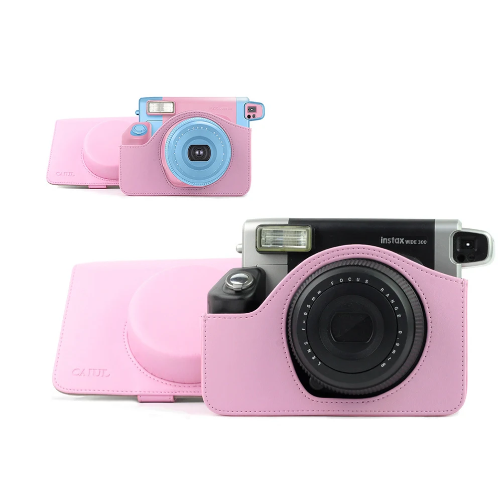 

PU Leather Mini Bag Case Cover Pouch Protector w/Shoulder Strap for Fujifilm Instax Wide 300 Instant Retro Camera For W 300