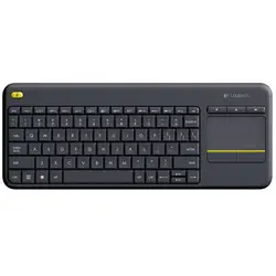 Logitech K400 плюс Беспроводной сенсорная клавиатура со встроенным тачпадом для Интернет подключенных TVs