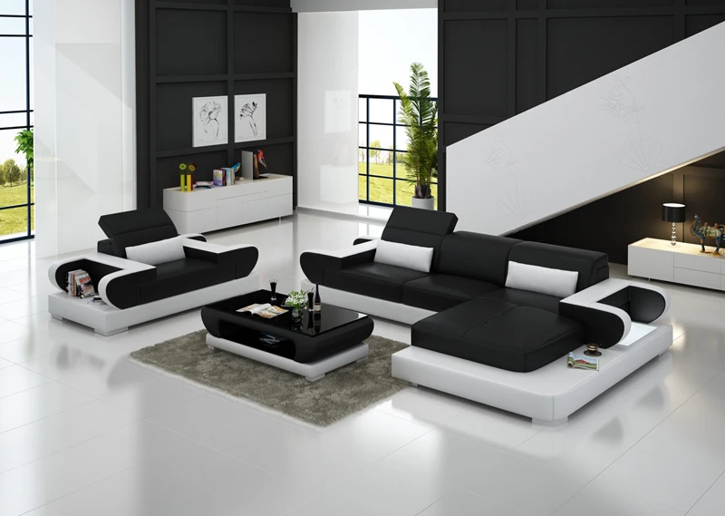 Повседневная Современная секционная мебель для гостиной кожаный диван набор G8002E