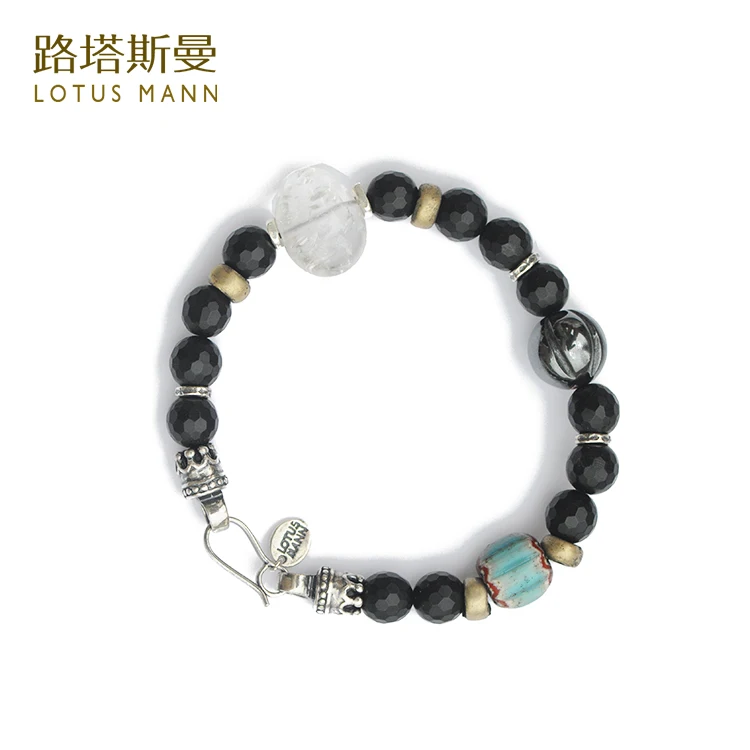Браслет из серебра с кварцем Lotus Mann ONXY|sterling silver bracelet|silver braceletsilver sterling bracelet |