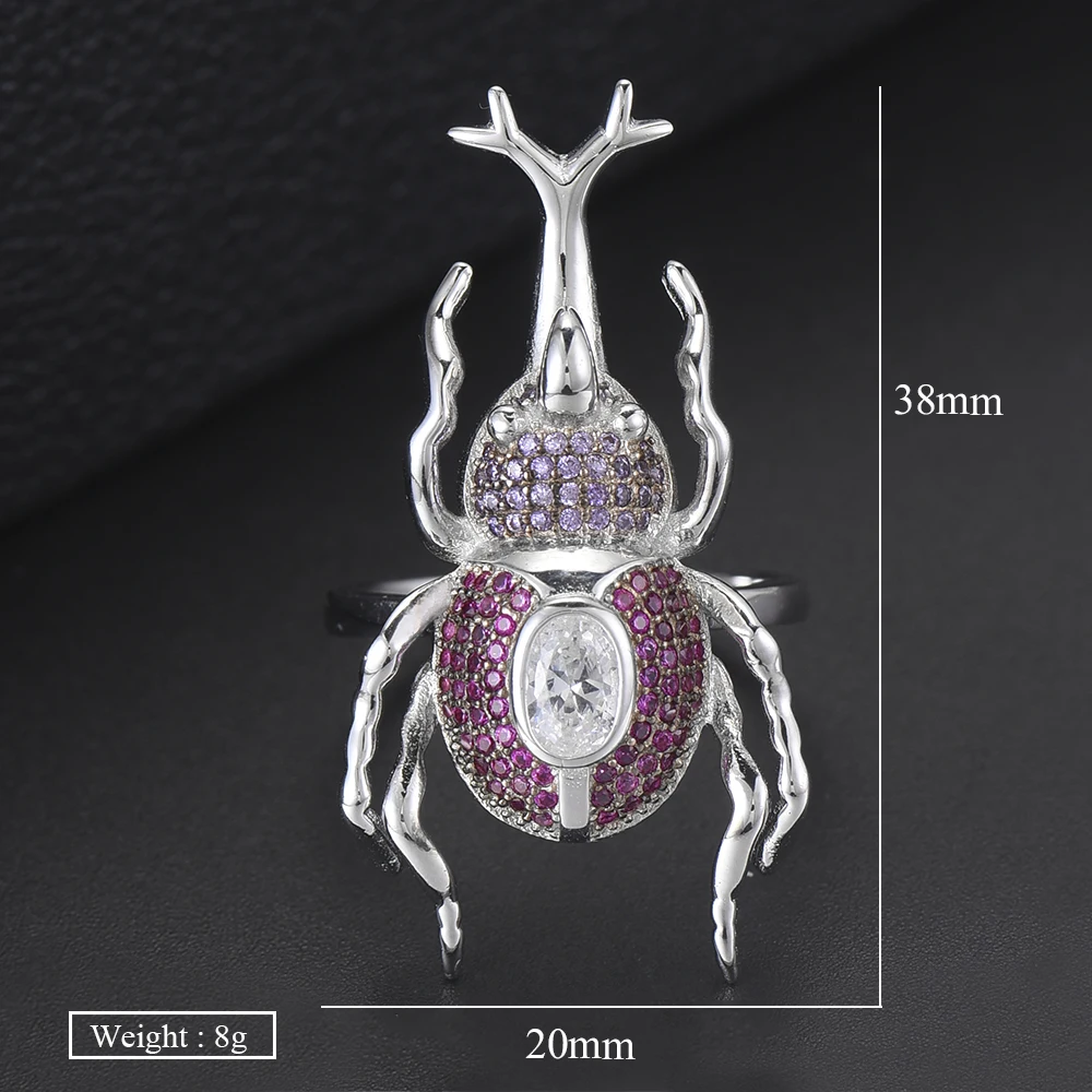 Missvikki Топ классный шикарный дизайн уникальная форма паук насекомое Пальцы Ювелирные изделия кольцо для женщин мужчин полный Блестящий кубический цирконий