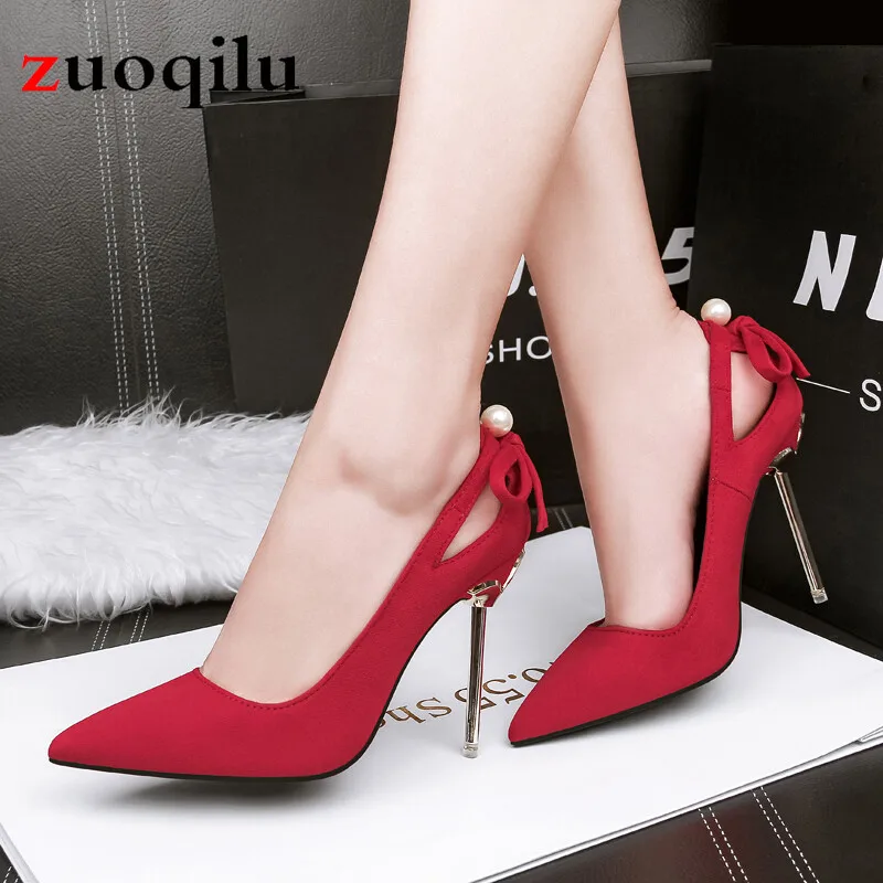 sexy bow red high heels shoes women pumps ladies shoes wedding shoes pumps women shoes sapato feminino #586
