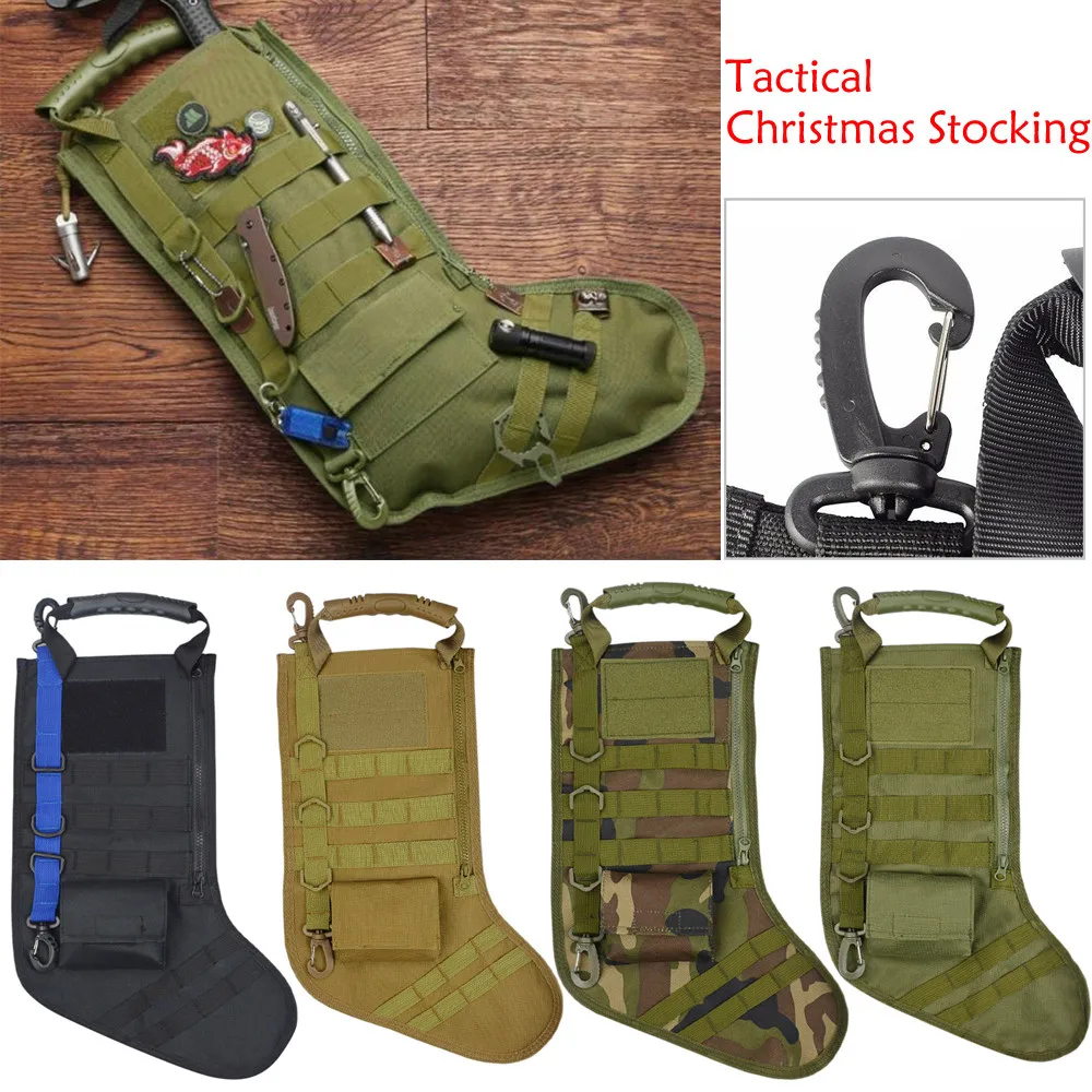 

2019 Special Tactical Christmas Socks Molle Military Christmas Socks Desert Woodland Luggage Organizer Transparent Bag