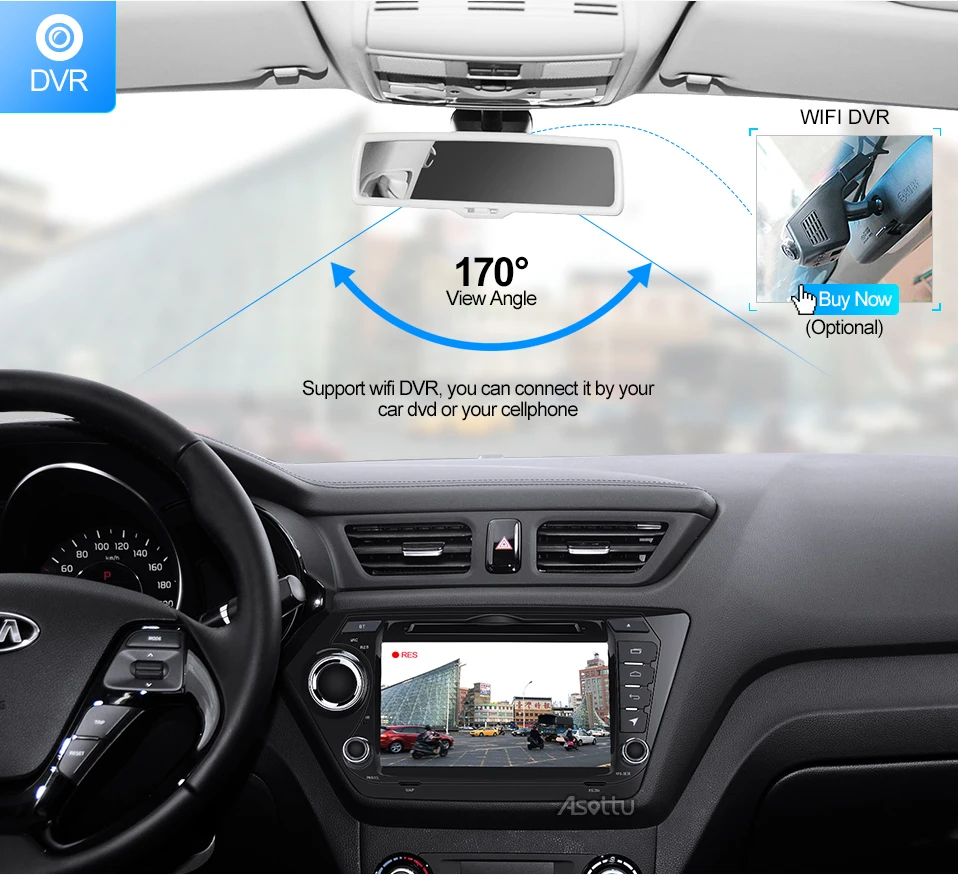 Cheap Asottu KK28060 2G+32G android 8.1 car dvd gps player car radio gps navigation video player for Kia rio k2 car multimedia player 11