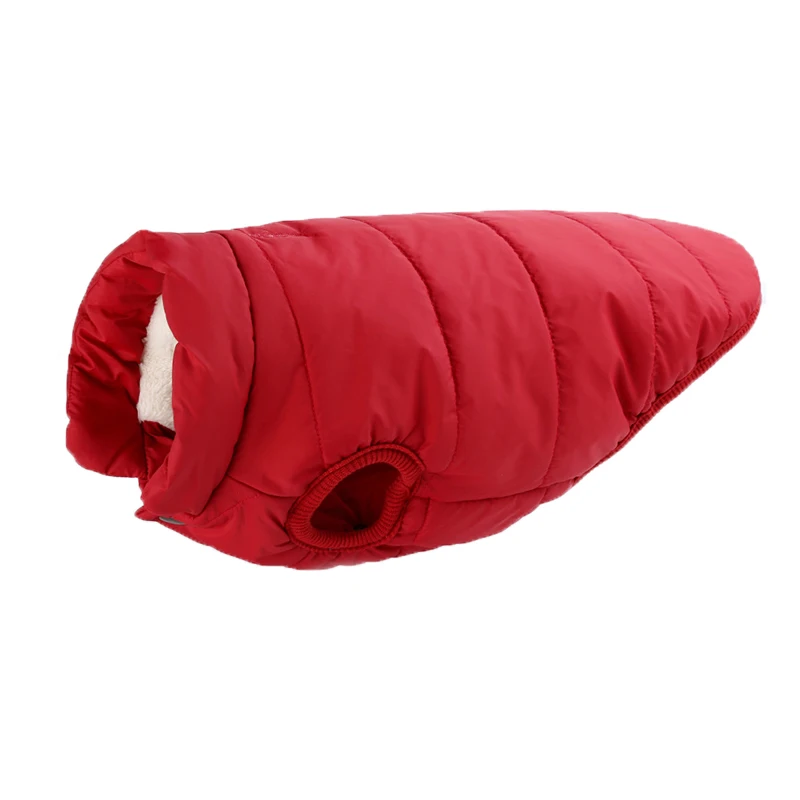 Sqinans, зимняя одежда для собак, утолщенная, теплая, для питомцев, для собак, ветровка, пальто, для больших собак, жилет, куртка, флисовая подкладка, пальто для щенков, XS-3XL - Цвет: Red