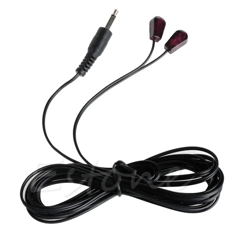 

OOTDTY Dual IR Infrared Emitter Extension Cord 3.5mm Plug Remote Control Extender 3M