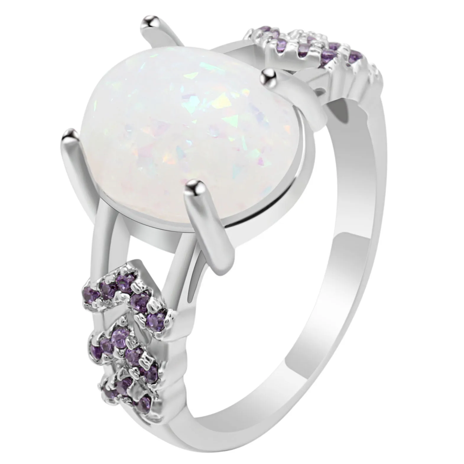 Кольцо Hainon женское серебряное с огненным опалом размер 6 10|crystal ring|ring wholesalewholesale rings