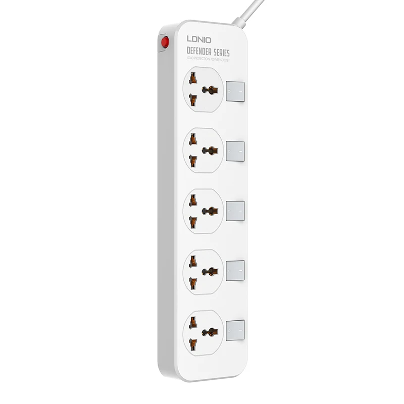 

LDNIO SC5006 Five Independent Switch Sockets Household Plug Power Strip With Surge Protector Plug Adapter Socket