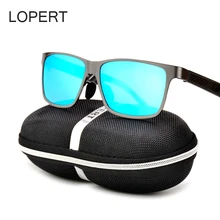 LOPERT Aluminum Magnesium Polarized Sunglasses Men Brand Designer Driving Glasses Square Sun Glasses For Men UV400