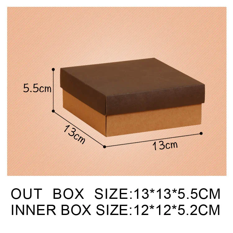 200 шт крафт-бумага подарочная коробка свадебные вечерние торт ко дню рождения конфеты, печенье шоколад простая крафт-бумага подарочная упаковка поставка - Цвет: 130x130x55mm