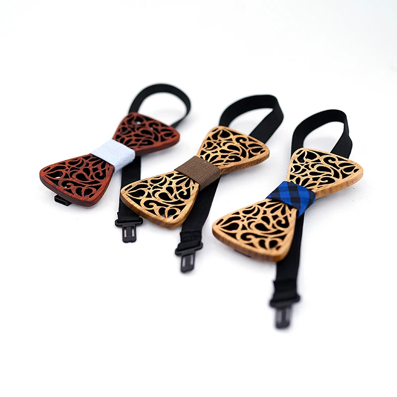 Fashion Apparel Accessories Boys Wooden Bow ties Kids Children Bowties Butterfly Cravat Wood tie bow tie