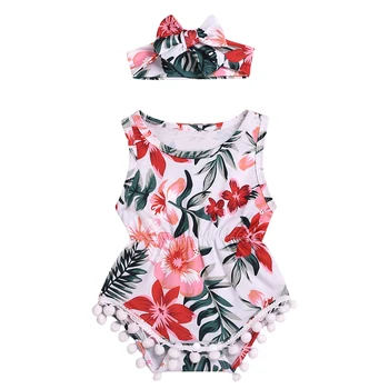 

Newborn Baby Girls Romper Summer Baby Clothes Flower Watermelon Print Tassel Jumpsuit Playsuit Sun suit Baby Girl Costumes