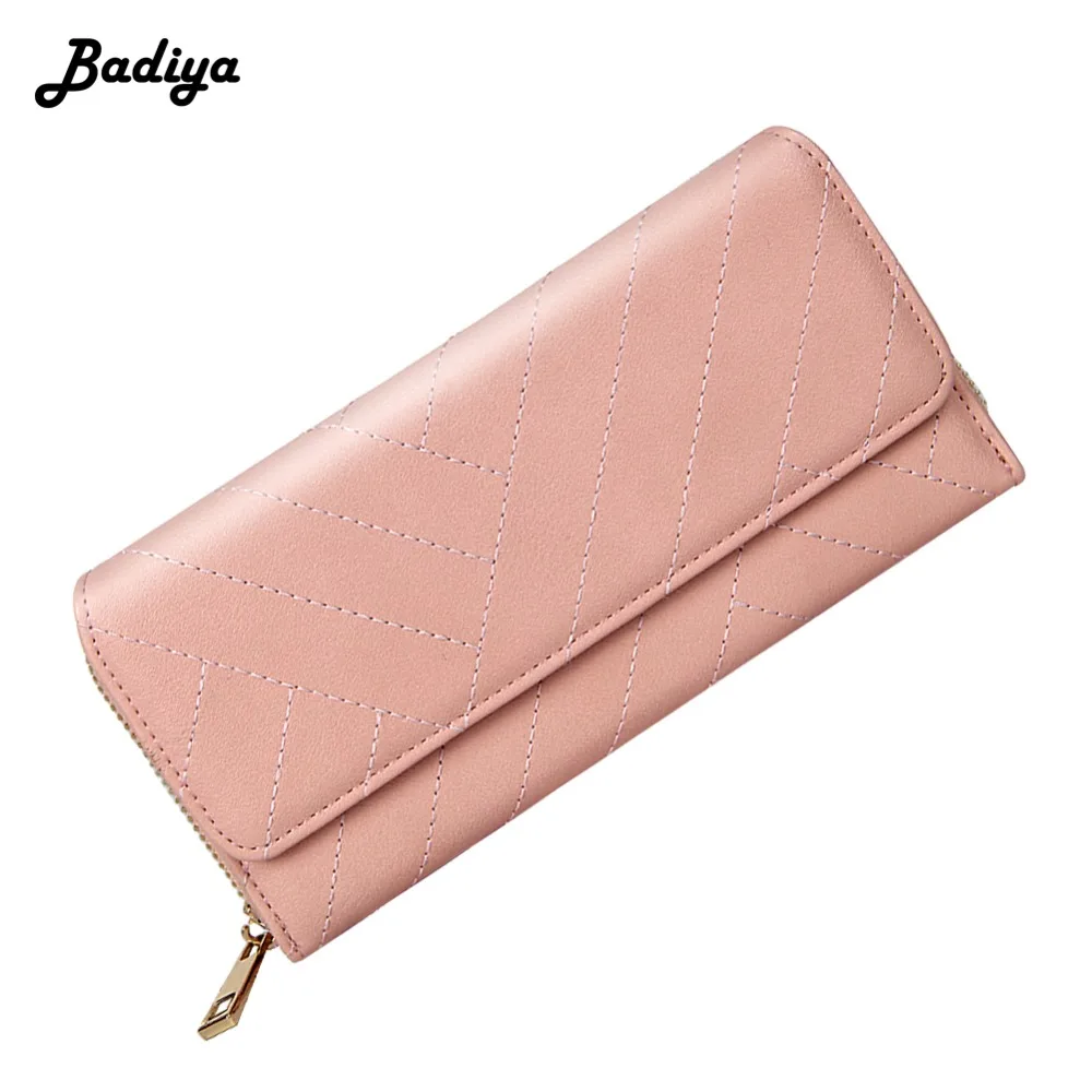 Luxury Brand Women's Wallets Standard Long Style Tri Fold Wallet Ladies