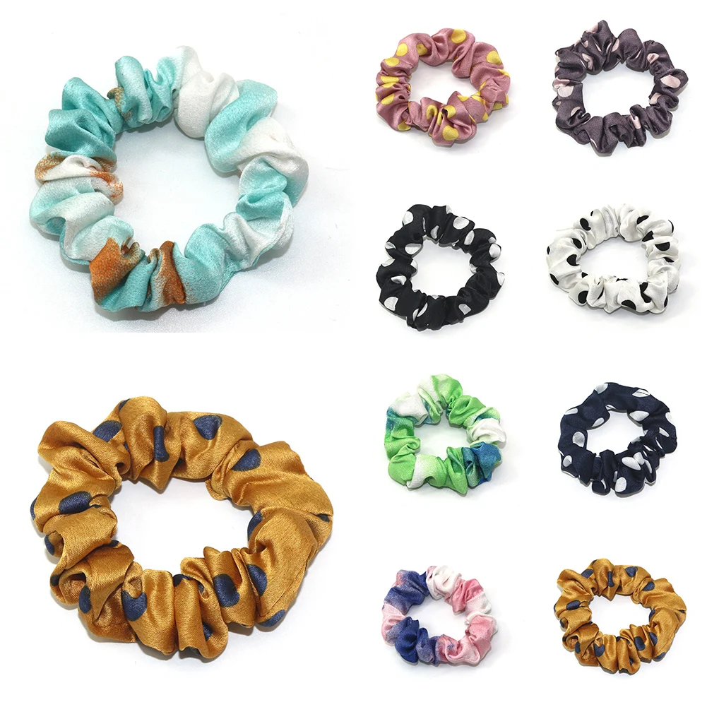 

1PC Big Dot Elastic Hair Bands Tie-dye Scrunchies Ponytail Elastic Rubber Band Hair Rope Hair Tie New Design Partywork Headwear