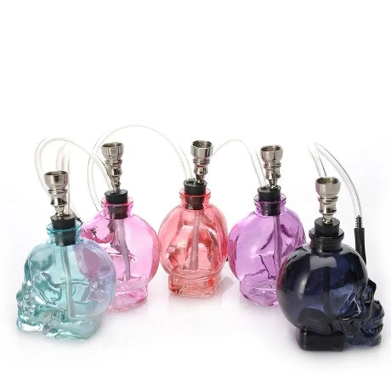 Mini Glass Hookah Water Pipe Skull Bong Shisha Smoking Tobacco 2 Tube Mini Glass Hookah Water Pipe Skull Bong Shisha Smoking Tobacco 2 Tube