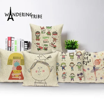 

Farmhouse Home Decor Cushion Covers Childrens Cushions Decorative Pillows For Couch Cartoon Kinder Pillowcase 45*45 Sofa Pillow