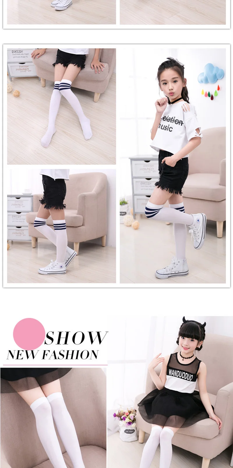 儿童袜子_六一儿童袜子-女童长筒袜-过膝宝宝-白色韩版---阿里巴巴_05