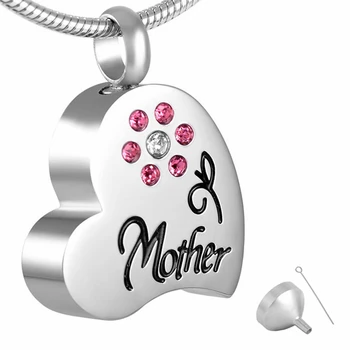

Cremation Jewelry for Ashes for Mom Stainless Steel Crystal Flower Heart Shape Ash Keepsake Memorial Jewelry