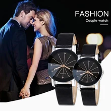 Пара часов модные часы для влюбленных повседневные часы с кварцевым циферблатом кожаные Наручные часы из нержавеющей стали Прямая поставка
