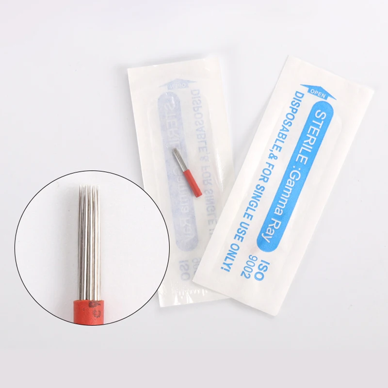 

50pcs Tattoo Needles 18rl Permanent Makeup Supplies Disposable Microblading Shading Blade for Eyebrow Tattoo Manual Pen Tools