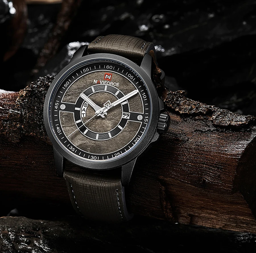 

NAVIFORCE NEW watches for men Top Brand Luxury Leather Quartz Date Clock Male Sports Waterproof Wrist Watch Montre Homme