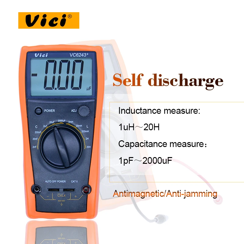 

Vici VC6243+ high precision digital Capacitance meter inductance meter 0-2000uF for SMD type components