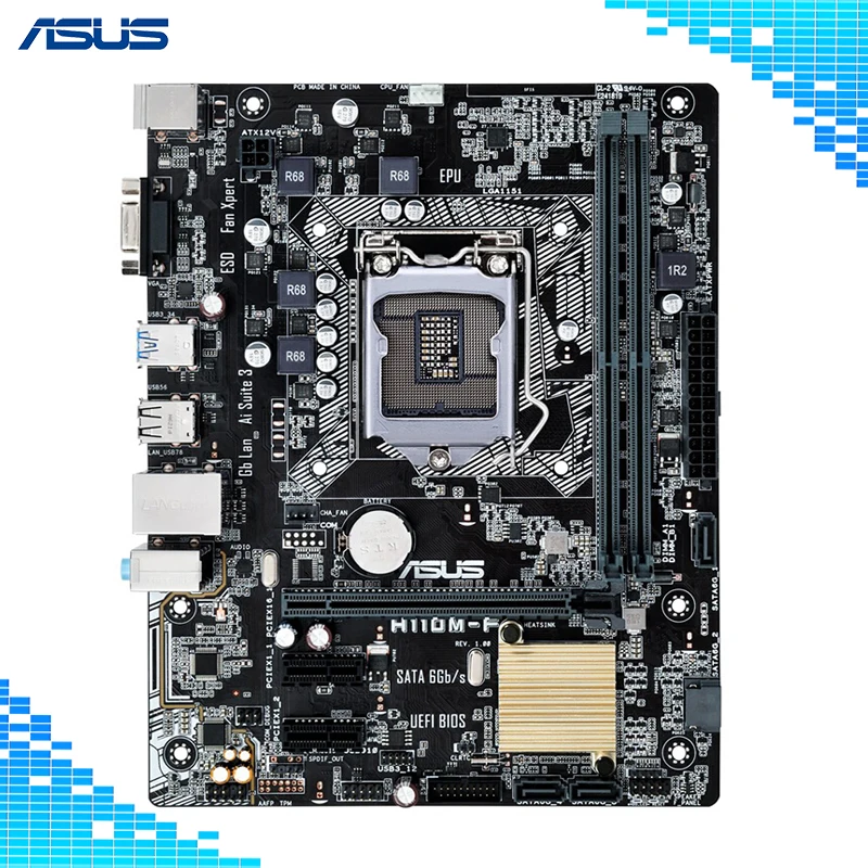 

Asus H110M-F Desktop Motherboard Intel H110 Chipset Socket LGA1151