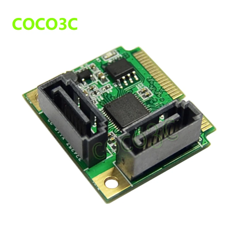 2 Ports SATA 30 mini PCIe Controller Karte mini PCI-e zu Dual SATA III 6 Gb konverter + halb- größe