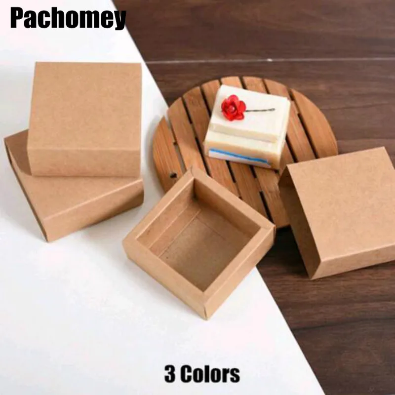 

30pcs/lot Cardboard Mini Box 8*8*3.5CM DIY Kraft Paper Box Soap Box Jewelry Packing Gift Box PP061501