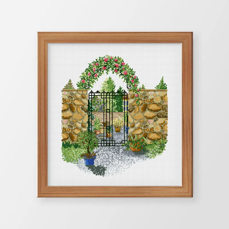 

garden scenery cross stitch kit aida 14ct 11ct count printed canvas stitches embroidery DIY handmade needlework new arrival