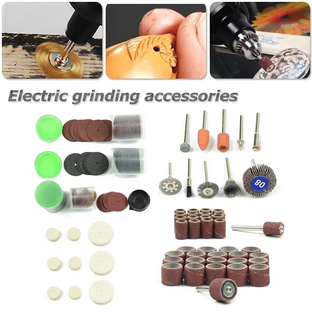 196PCS/Set Electric Grinding Accessories Set Rotary Grinding Tool For Metal Surface Cleaning