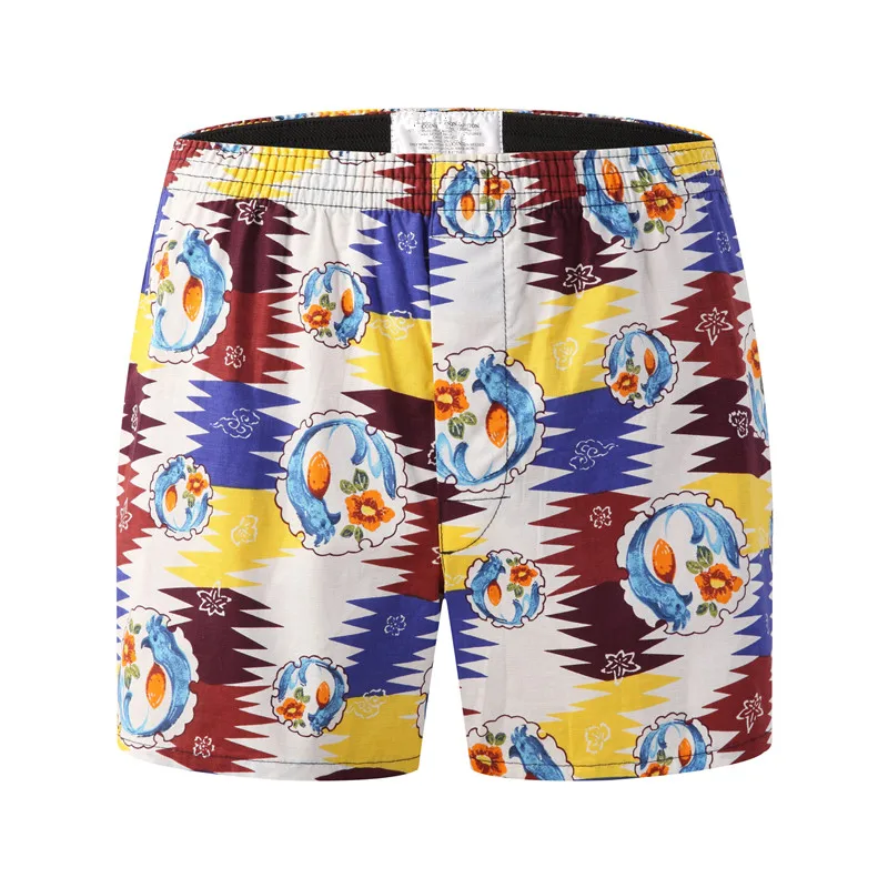Günstige Klassische prited Boxer Baumwolle Herren Unterwäsche Badehose Woven Homme Pfeil Höschen Boxer mit Elastische Bund Shorts Lose männer
