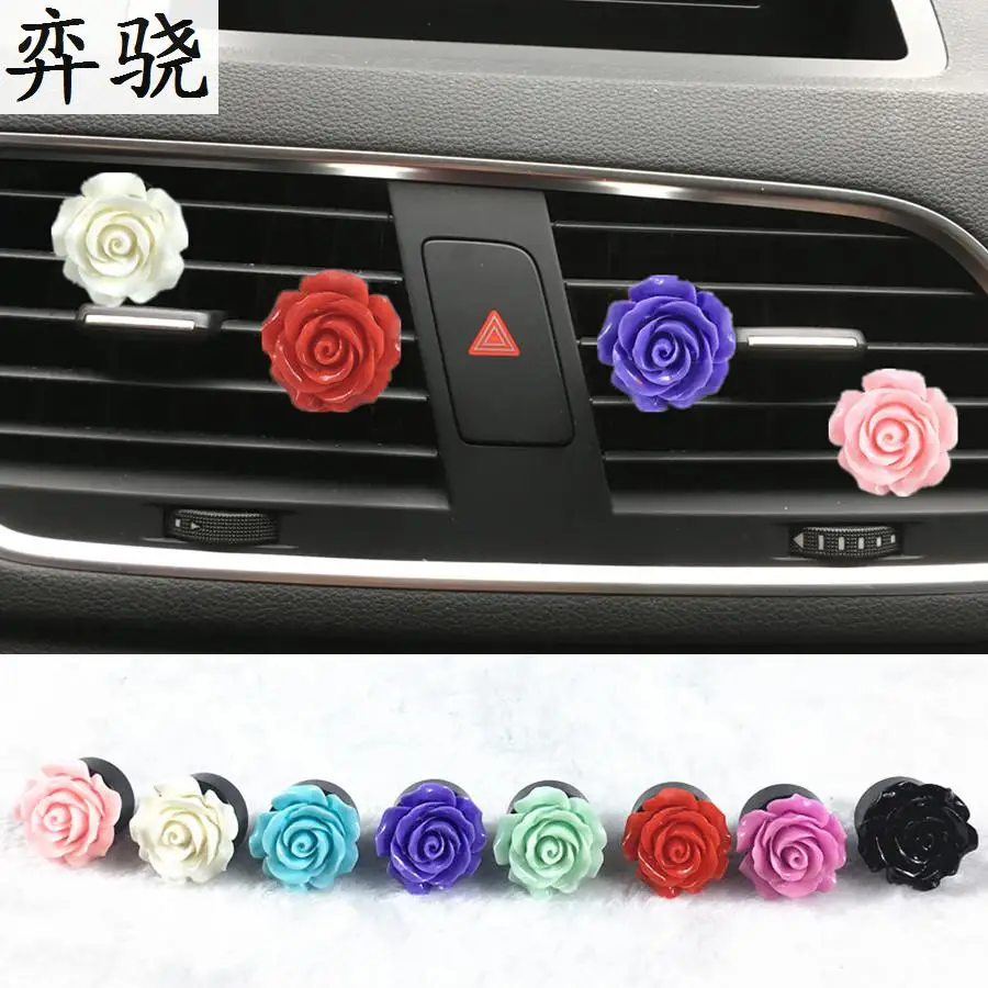 

26mm Exquisite plastic flower car accessories styling Beautiful Flower car perfume clip Air refreshing agent for air conditioner