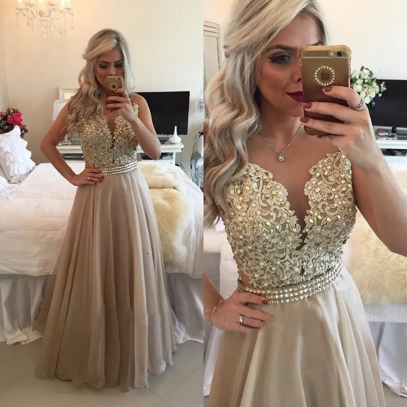 New See Through Back Burgundy Evening Dresses Long Chiffon Pink Champagne Lace Applique Formal Gowns 2017 New See Through Back Burgundy Evening Dresses Long Chiffon Pink Champagne Lace Applique Formal Gowns 2017
