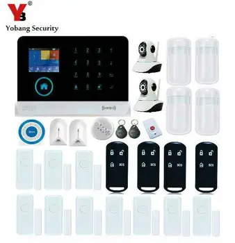 

Yobang Security-WIFI GSM GPRS Alarm Smart Home Detectors Wireless Blue Flash Siren HD Camera Surveillance Burglar Alarme