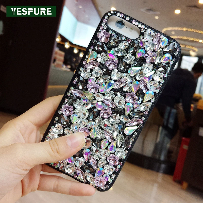 YESPURE مجوهرات الفاخرة الهاتف المحمول يغطي ل فون 6/6 ثانية الصبار النساء بلينغ بريق الهاتف المحمول إكسسوارات الفقرة Celular fundas