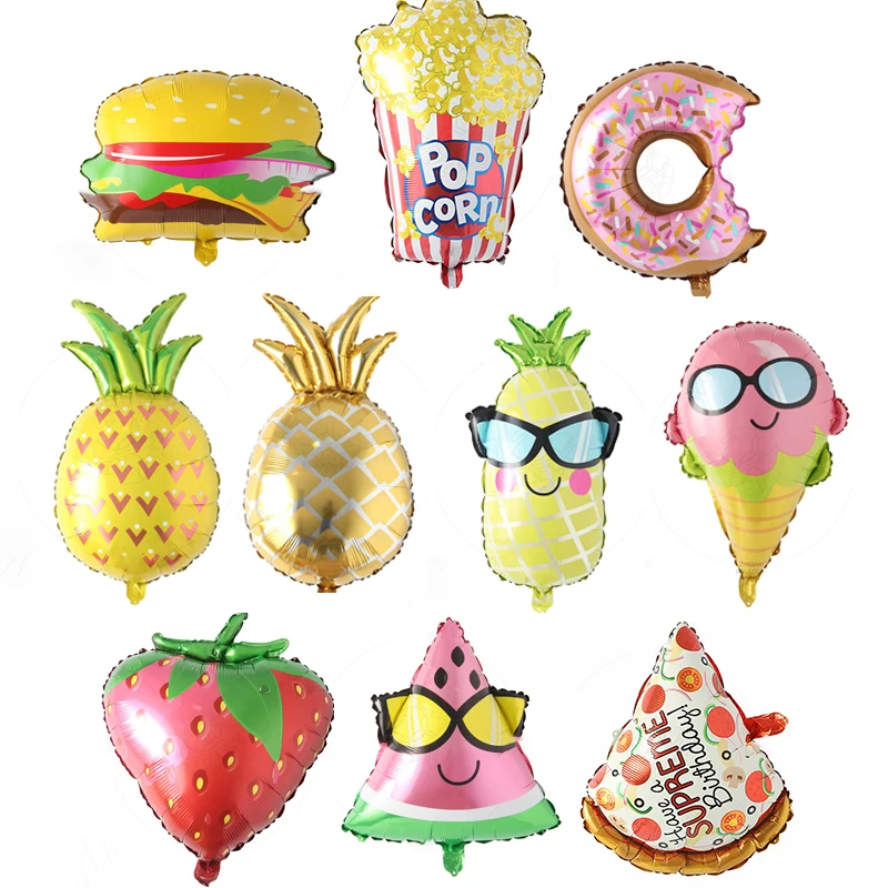 

Cake Shop Foil Balloons Party Decoration Ice Cream Hamburg Inflatable 1PC Cake Birthday Pizza Donut Popcorn Food Balloon