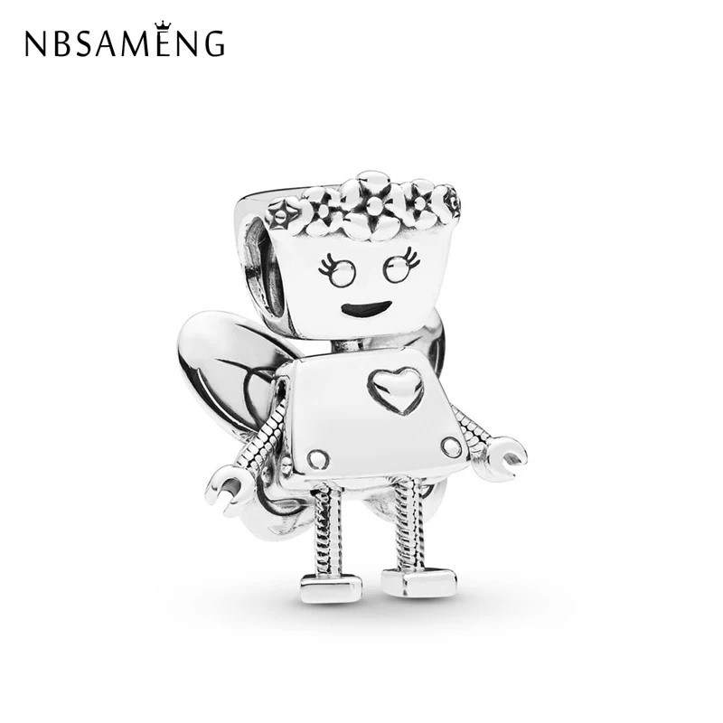 Sterling Silver 925 Original Charms Beads Fit Bracelet Diy Flower Heart Robot Forever Charm Jewelry Making|Beads| - AliExpress