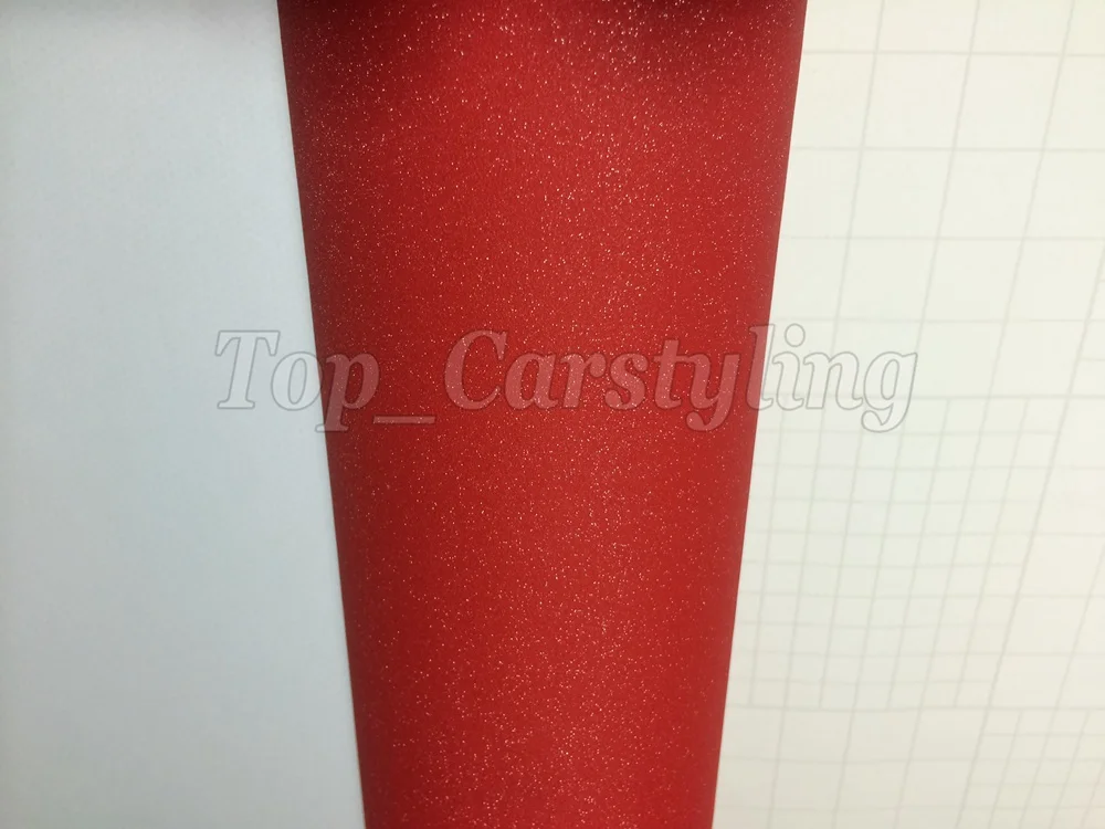 Glitter vinyl red sandy frosty car wrap Film (3)