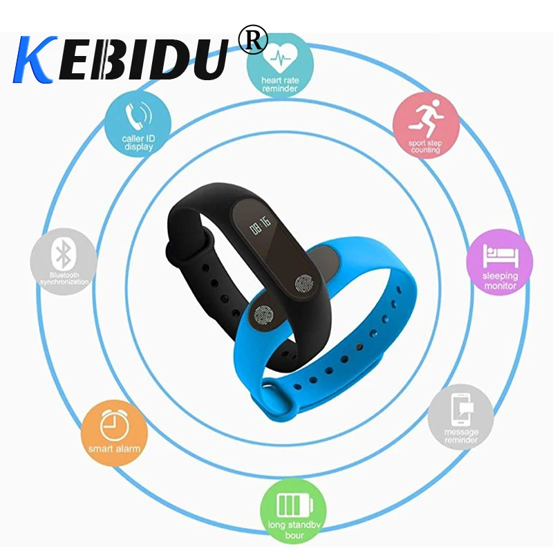 

kebidu M2 Smart Bracelet 0.42 inch OLED HeartRate Bracelet Bluetooth IP67 Waterproof Sport Wristband Smart band For iOS Android