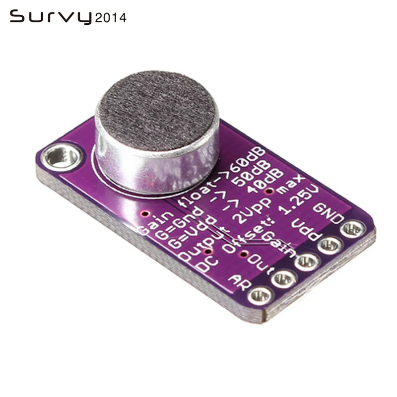 MAX9814 Microphone Amplifier Board Module Auto Gain Control for Arduino Programmable Attack and Release Ratio Low THD