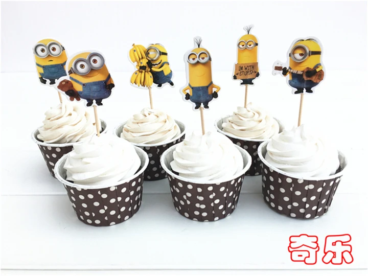 Minions Decoration De Gateaux Pics Enfants Fete D Anniversaire Decoration Fete Joyeux Anniversaire Fournitures Aliexpress